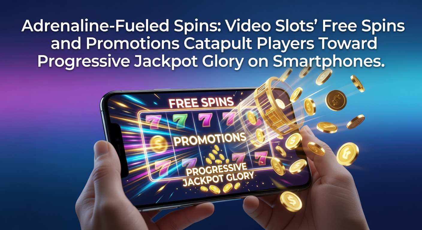 Vibrant smartphone screen displaying a video slot game with spinning reels, free spins activation, and a glowing progressive jackpot meter climbing toward a massive win