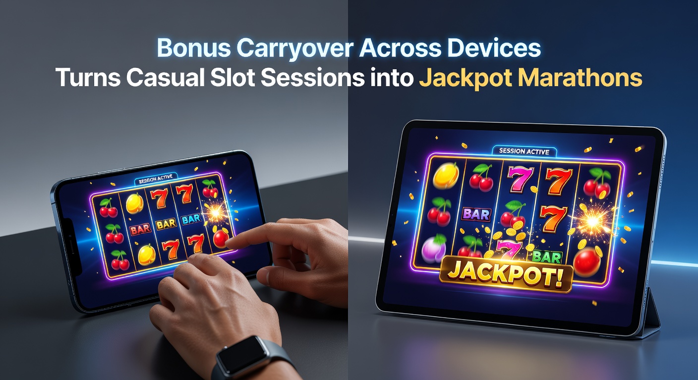 Split-screen view of slot game on phone and desktop, showing identical bonus progress and jackpot meters