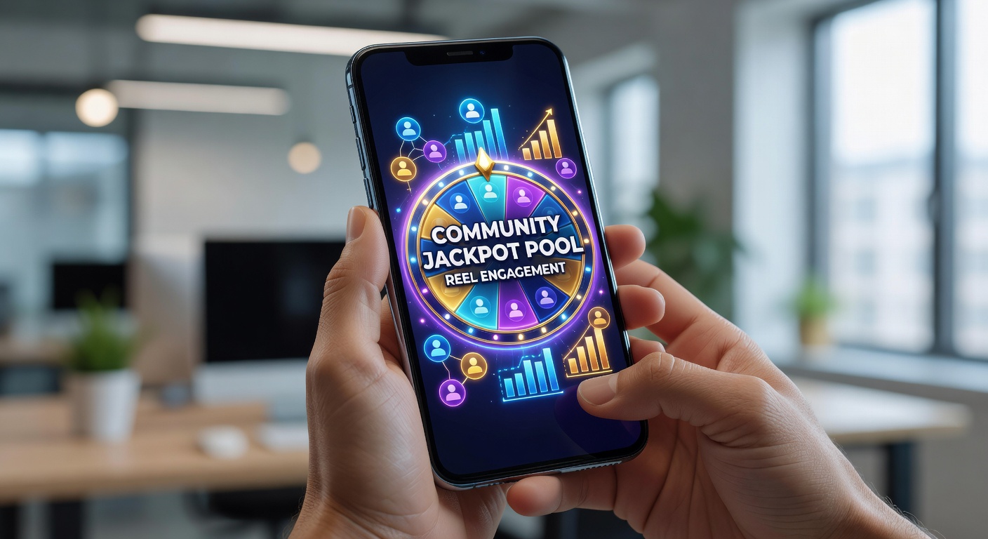 Community jackpot pools displayed on mobile slot interfaces showing real-time contributions from multiple handheld device users