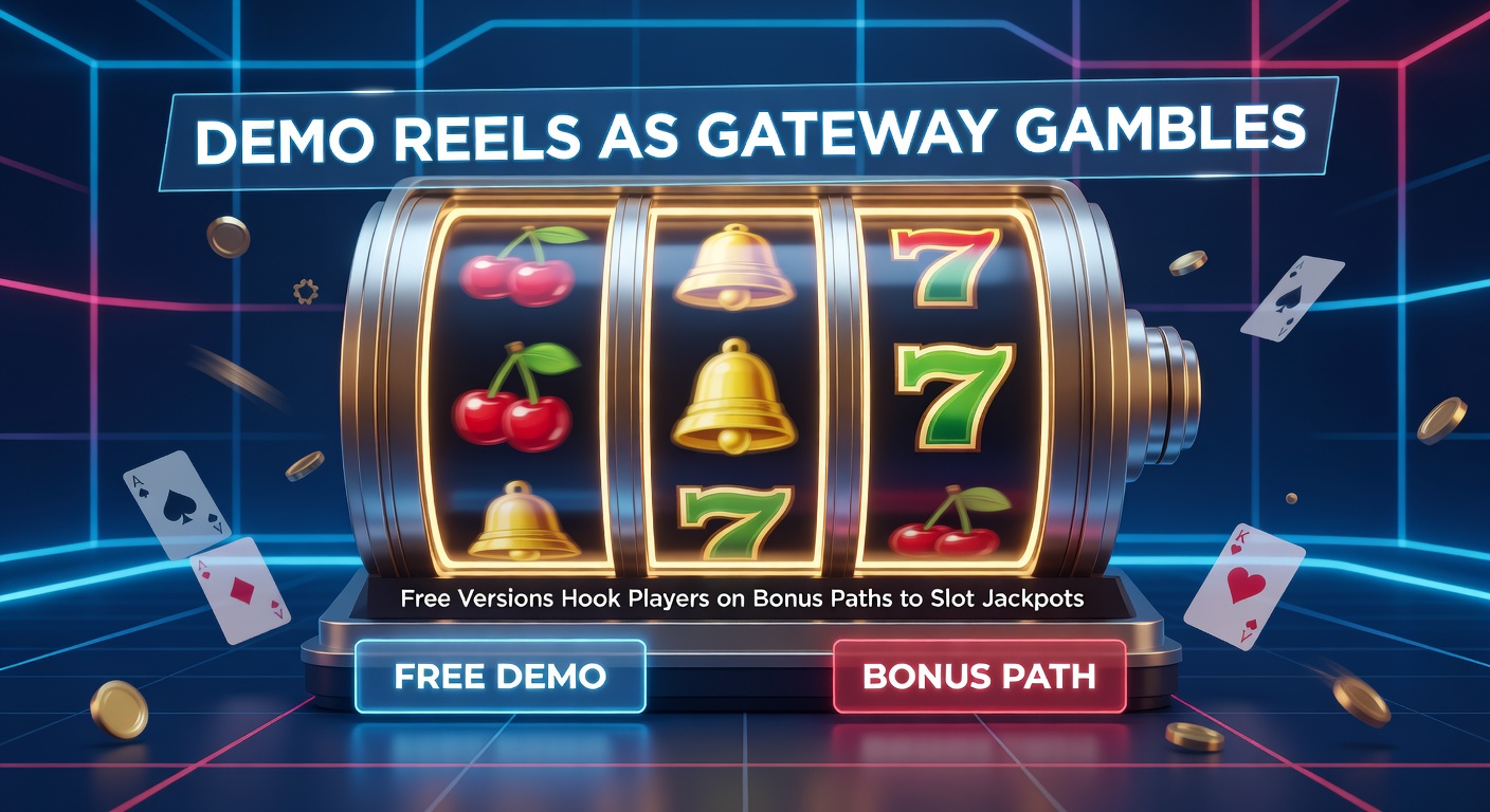 A vibrant demo slot interface displaying spinning reels with bonus symbols lighting up, enticing players to explore further