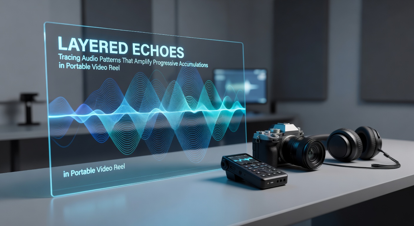 Close-up of portable device screen displaying audio editing interface with echo accumulation graphs