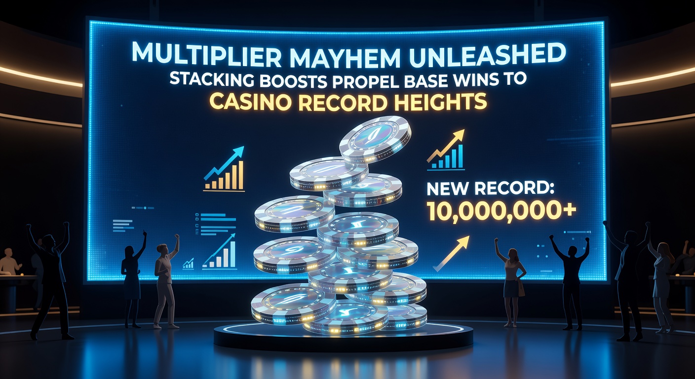 Close-up of a jackpot ticker climbing rapidly on a slot screen, surrounded by cheering players and flashing multiplier symbols stacking to extreme heights