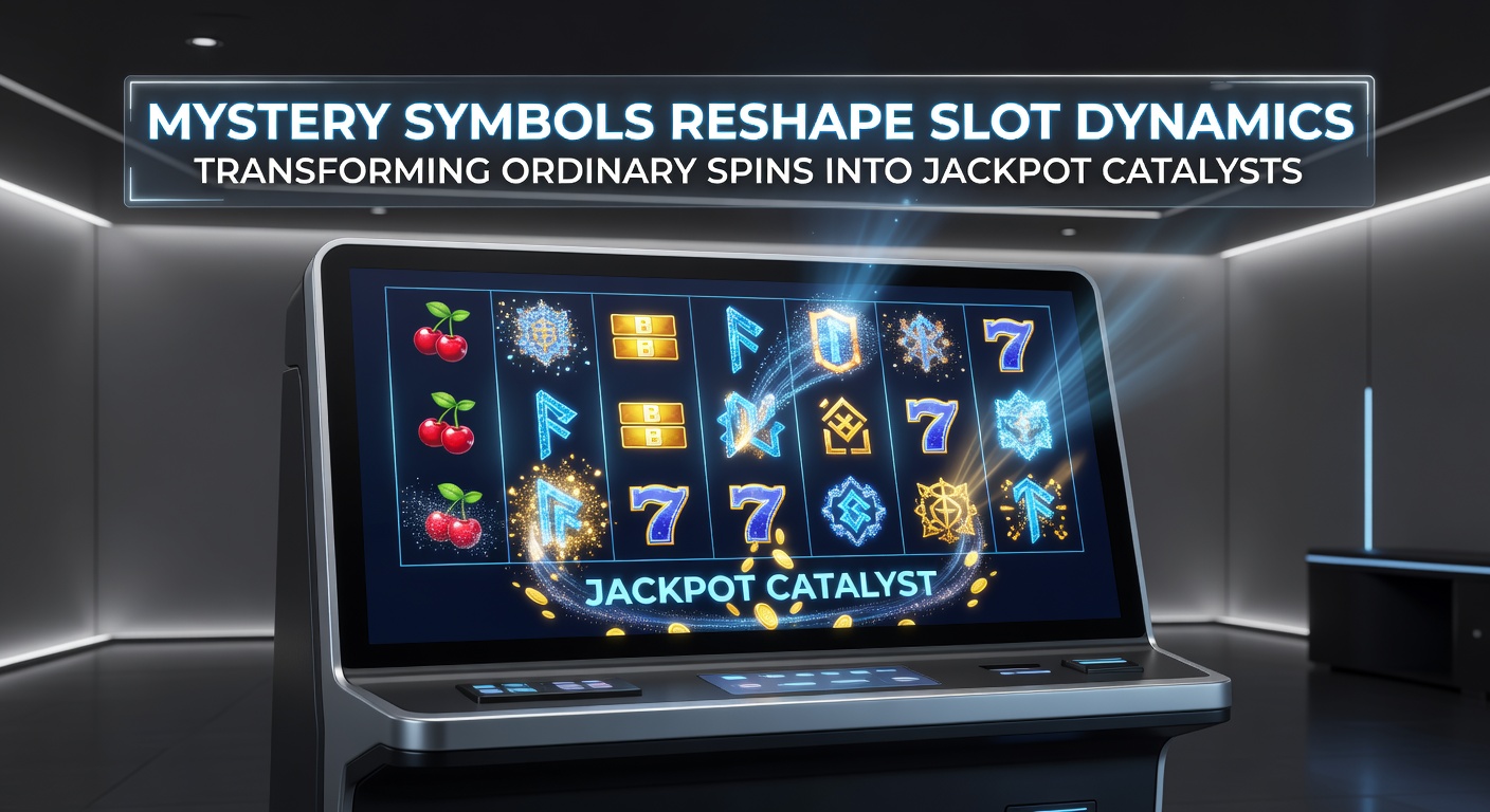 Vibrant slot reels displaying mystery symbols transforming into matching icons during a spin, highlighting jackpot potential